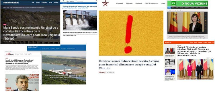 FALS: Maia Sandu s-a pronunțat pentru construcția de către Ucraina a hidrocentralei pe Nistru
