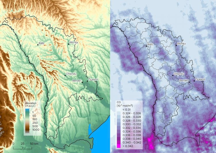 Vedere din spațiu asupra aerului pe care îl respirăm în Moldova