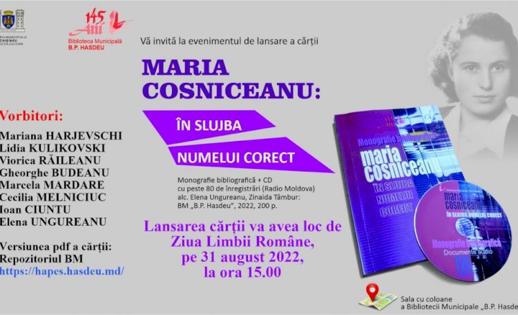 Maria Cosniceanu, un nume primenit al neamului românesc