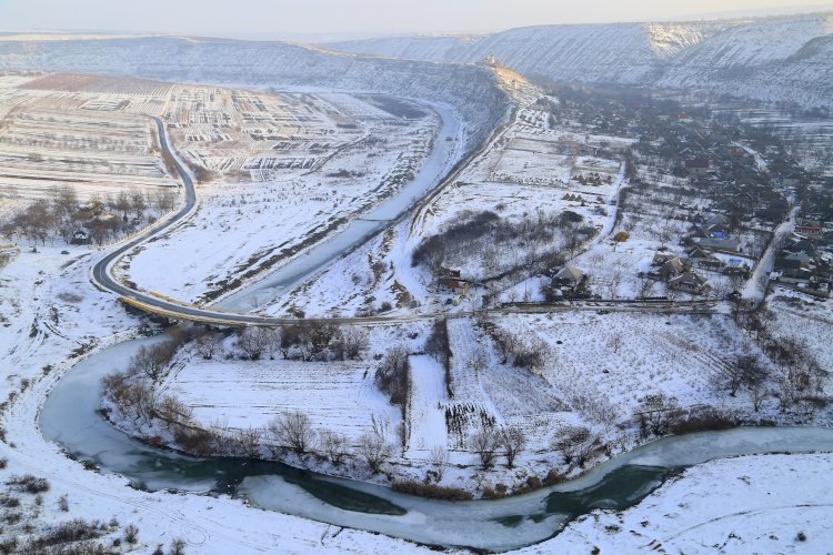 Rezervația Cultural-Naturală „Orheiul Vechi” văzută de la înălțime